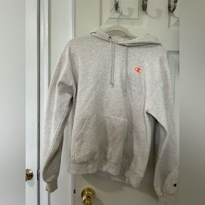 Beige champion hoodie with detailed back